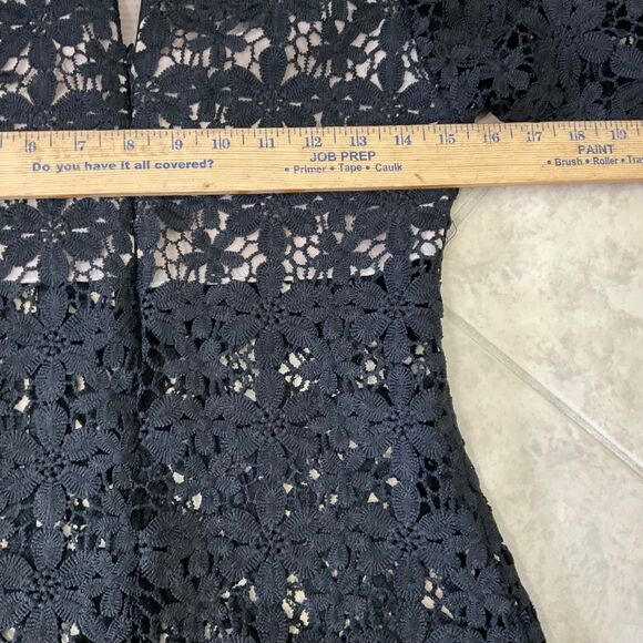 Womens Victorian Steampunk Lace Top sz. M Black High Neck Whimsigoth Fairy zips - Picture 8 of 14